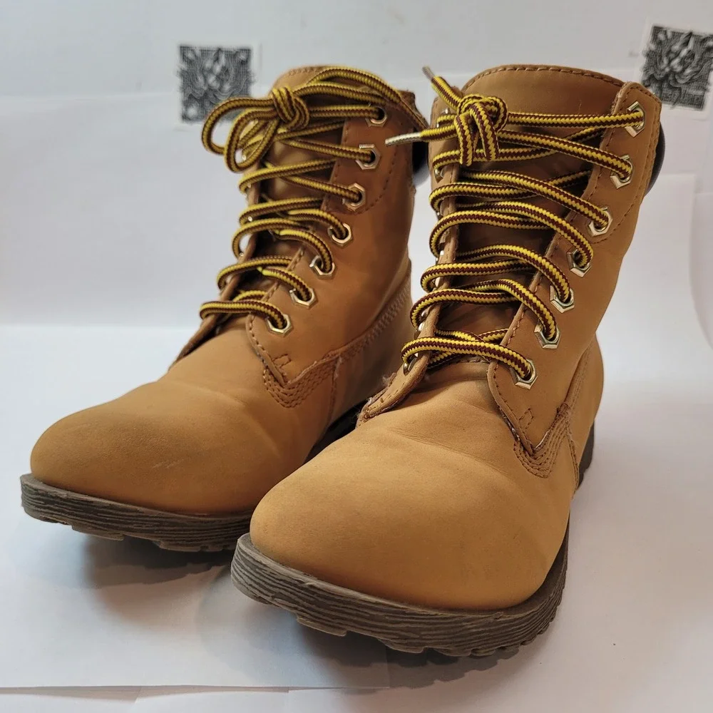 Rock & Candy Katlin Boots Little Kids Todd Tan Lace Up Combat Work Boots Size 13